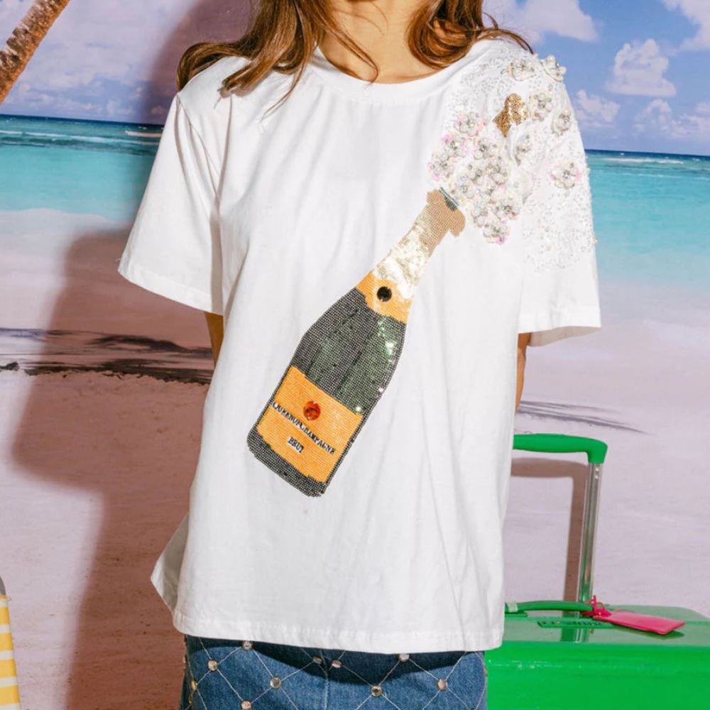 🍾 QOS Popping Champagne Tee - Sold Out Online!